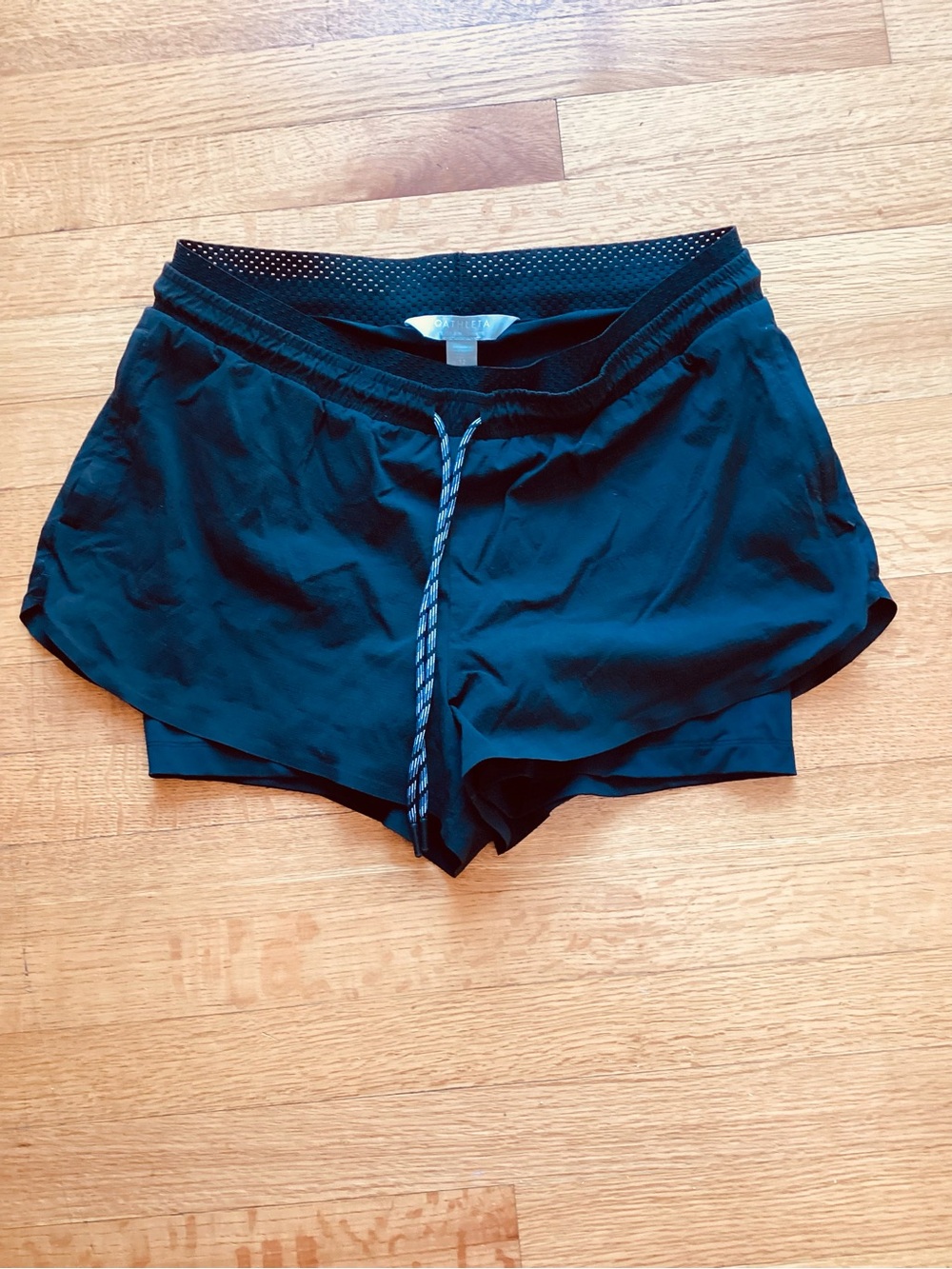 Athleta Black Layered Athletic Running Shorts